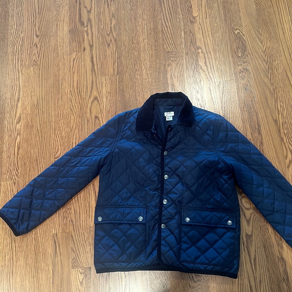 Boys J Crew quilted navy jacket